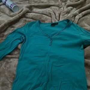 Blue long sleeved shirt